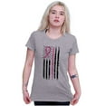 thumbnail image 4 of Breast Cancer Pink Line American Flag Womens Slim Fit Graphic Tee Brisco Brands M, 4 of 5