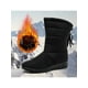 thumbnail image 1 of Botas de nieve para mujer, botas de invierno impermeables de piel sintética para mujer, botas de media pantorrilla para exteriores, 1 of 7