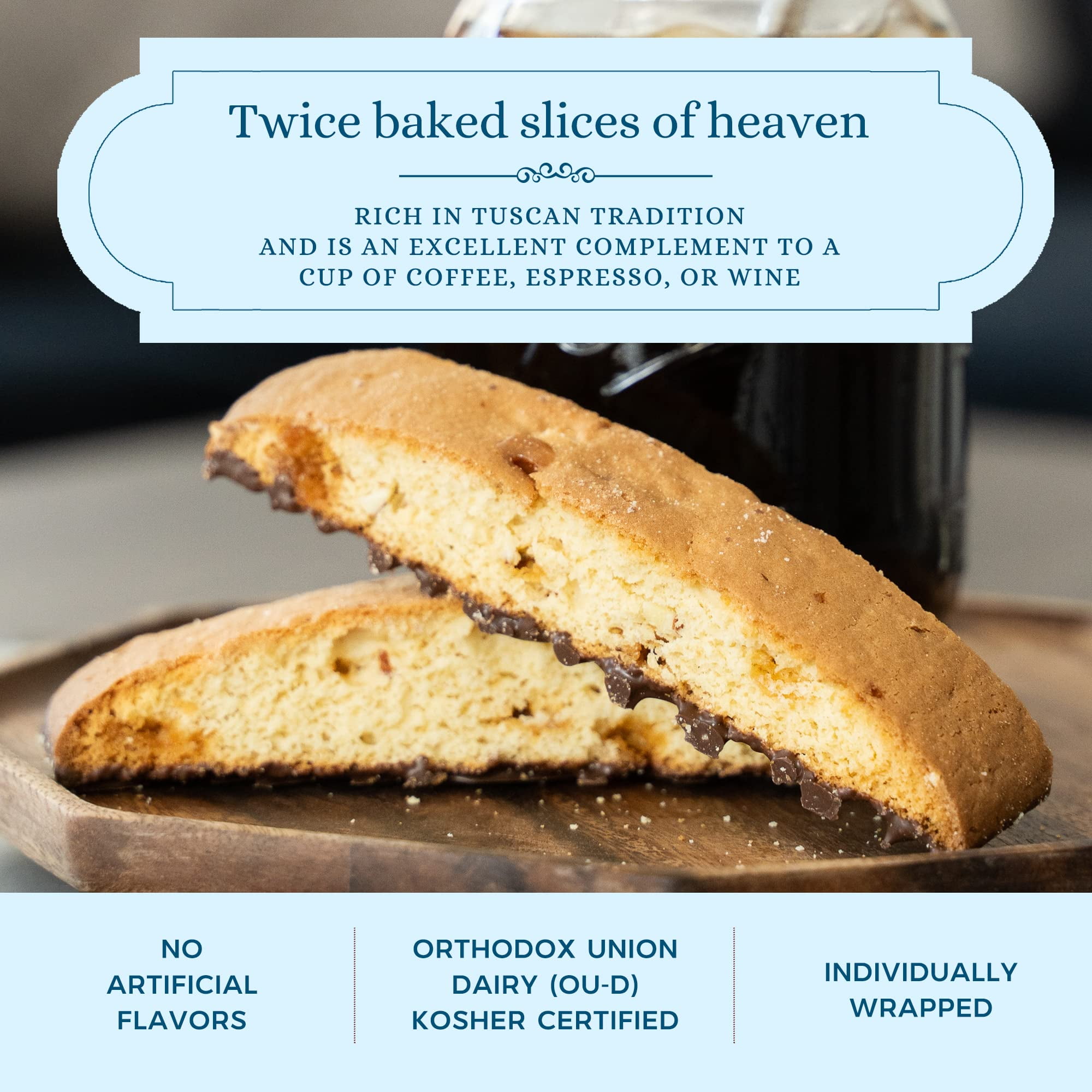 Nonni's Originali Biscotti Italian Cookies - 6 Boxes - Biscotti Individually Wrapped - Italian Biscotti Cookies Baked Fresh w/ a Hint of Anise & California Almonds - Kosher - 5.52 oz