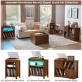 thumbnail image 6 of LELELINKY Record Player Stand with Charging Station & LED Lights, Holds 230 Albums, Turntable Cabinet for Living Room, Brown, 6 of 9