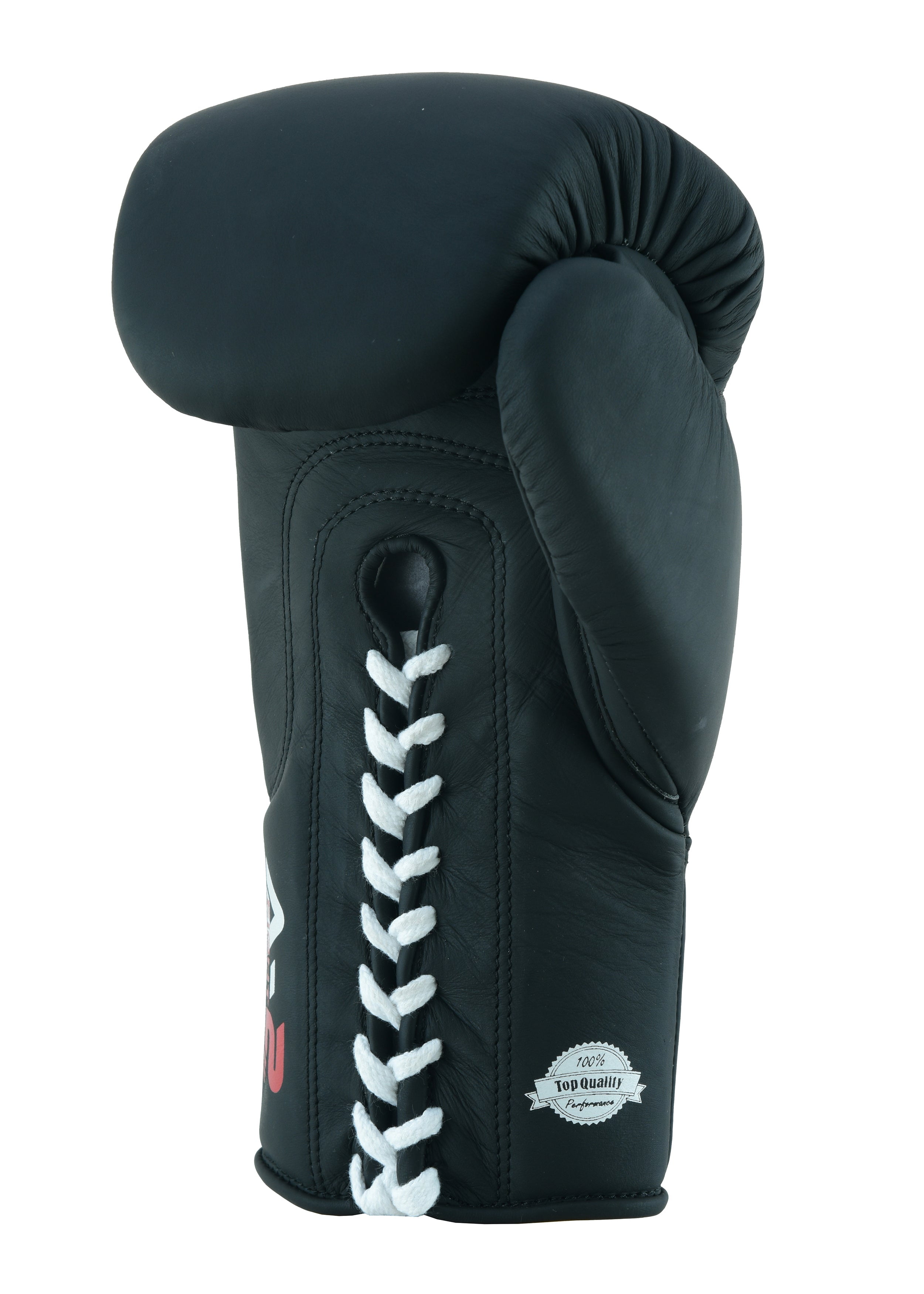 Fadi Sports A2 Lace-Up Boxing Gloves, for Training & Sparring, Matte Cowhide Leather, Black - 16 oz