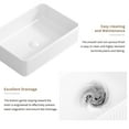 thumbnail image 6 of 19.69" Rectangular Ceramic Vessel Sink - Milk White Above Counter Bathroom Vanity Sink, Deep Basin with Splash-Free Design, Modern Porcelain Art Basin, 6 of 7