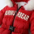thumbnail image 5 of GYRATEDREAM Infant Toddler Boys Girls Snowsuit Newborn Winter Coat Warm Hooded Romper Jumpsuit Outwear Jacket for 9-12M Red, 5 of 8