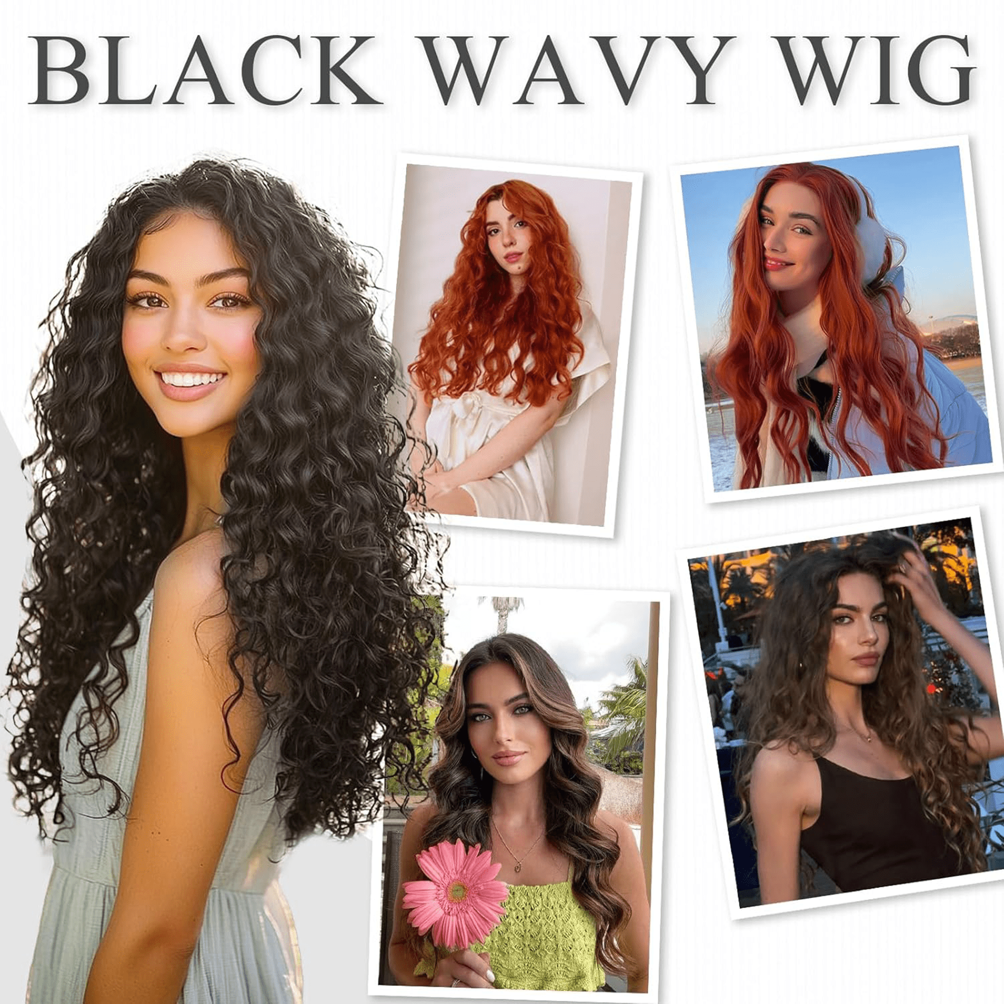 Morovan Reddish Brown Long Wavy Synthetic Wig for Women, Heat-Resistant Fiber, Adjustable Cap for Daily Wear and Costume Use