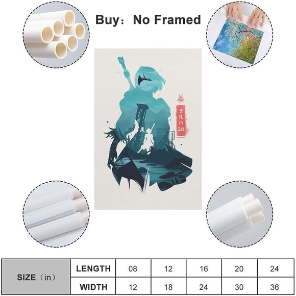Anime Nier Automata Poster Canvas Wall Art Painting Posters Decoration Room Decor Unframe 12x18inch(30x45cm)