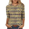 thumbnail image 2 of ZMFXJPE Liquidation Hauts pour Femmes Femmes Chemisier à Manches 3/4 Tunique Décontractée Hauts Robe pour Femmes Hauts Boho pour Femmes Hauts Dame pour Femmes, Jaune, m, 2 of 5