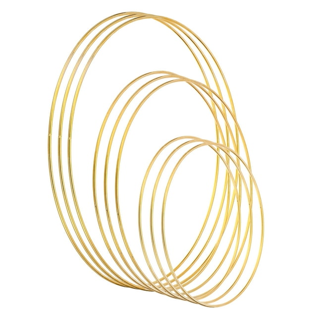 Unique Bargains Dream Catcher Rings Set, 3 Sizes Metal Macrame Wreath, Gold