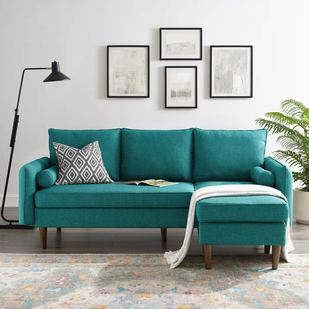Revive Upholstered Right or Left Sectional Sofa in Teal - Walmart.com ...