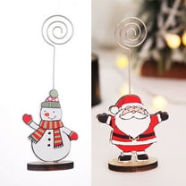 Homoyoyo 1 Set Christmas Photo Clip Holder with Flat Base, Wood Card and Photo Display, 11.8 x 1.2 x 6.4 inches