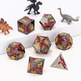 thumbnail image 4 of DND Dice Set 7Pcs Polyhedral Metal Dice, Gunmetal Red Dragon RPG Dice with Yellow Numbers for Dungeons and Dragons Tabletop Games, 4 of 7