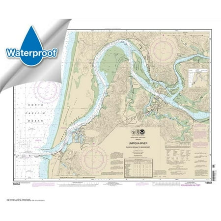 Pacific Coast Noaa Nautical Charts - WATERPROOF NOAA Chart 18584: Umpqua River Pacific Ocean to Reedsport
