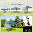 thumbnail image 6 of CROWN SHADES Canopy Tent, 8 x 8 Foot Portable Pop Up Outdoor Shelter with 1 Sidewall, Easy 1 Push Center Lock, UV Protection, and Carry Bag, Sky Blue, 6 of 6