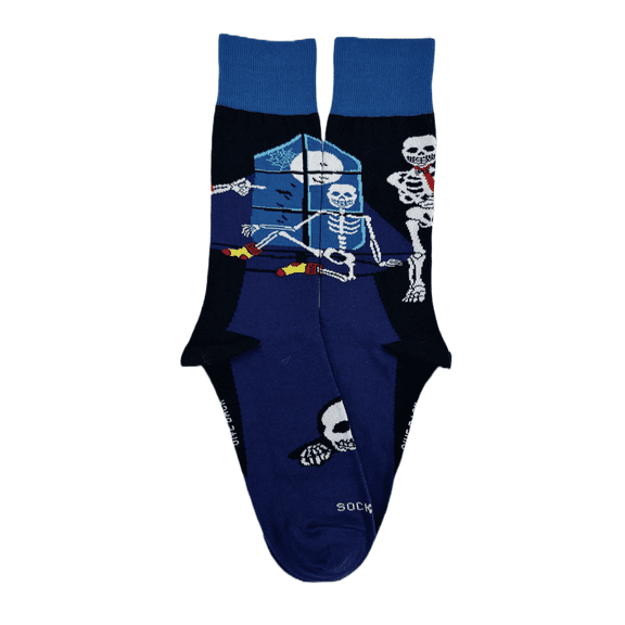 Skeleton by the Window Socks from the Sock Panda (Adult Large - Men's Shoe Sizes 8-12)