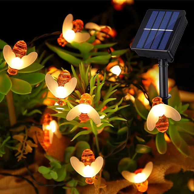 Guirnalda de luces solares IticDecor, 50 LED, 8 modos, IP65, impermeable