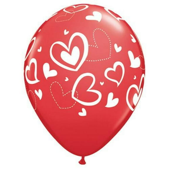LOONBALLOON Hearts Balloons, 11″ MIX & MATCH HEARTS - RED