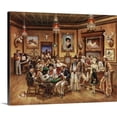 thumbnail image 1 of Cuadro decorativo lienzo panorámico óleo saloon viejo oeste vaqueros jugando poker bar música western trofeos de ciervos obra vintage rústica para sala bar oficina cabaña, 1 of 7