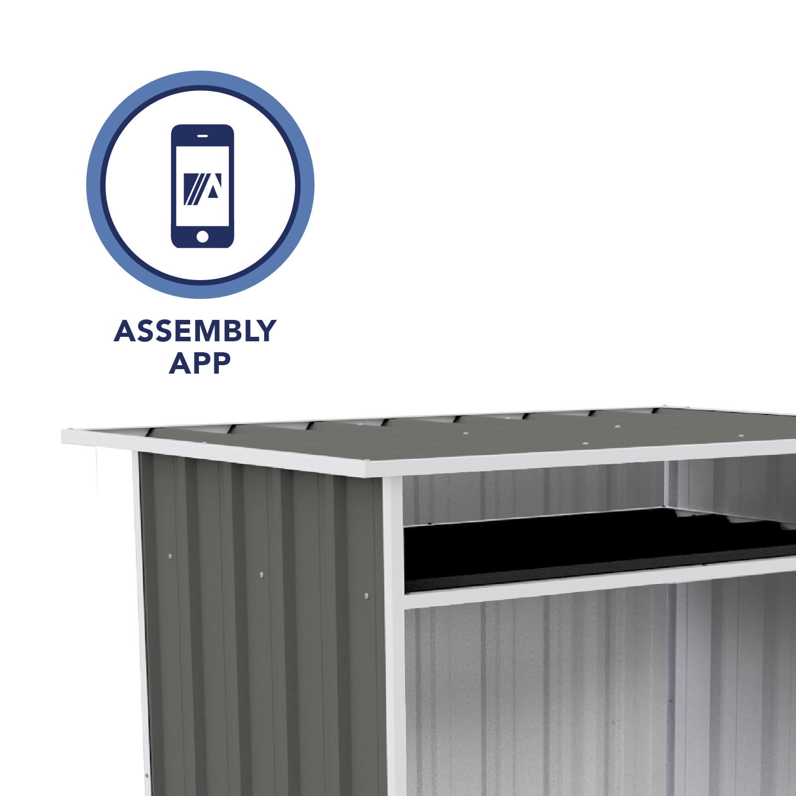 Absco Woodstore 4' x 2.5' x 3.7' Metal Storage Shed - Woodland Gray