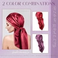 thumbnail image 2 of 35 Inch Silk Head Scarf 2 Pcs Large Square Neck Scarf Sleeping Hair Wrapping Satin Scarf for Women, 2 of 8
