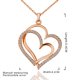 thumbnail image 1 of Double Heart Necklace Crystal Ornament Pendants Necklace Clavicle Chains Choker Necklace, 1 of 5