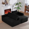 thumbnail image 4 of Lunale L-Shaped Modular Sectional Sofa with Movable Chaise, 3-Seater Boneless Cloud Couch for Living Room, Black (Right Facing Chaise), 4 of 6