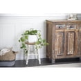thumbnail image 2 of DecMode Wood Stool with Brown Wood Top, White, 2 of 10