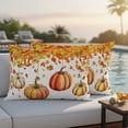 thumbnail image 5 of Orange Fall Outdoor Pillow Covers 20"x12" Set of 2,Waterproof Throw Pillow Covers for Patio Furniture,Thanksgiving Pumpkins Maple Leaf Branch Decorative Cushion Pillowcases for Garden Couch Sofa, 5 of 9