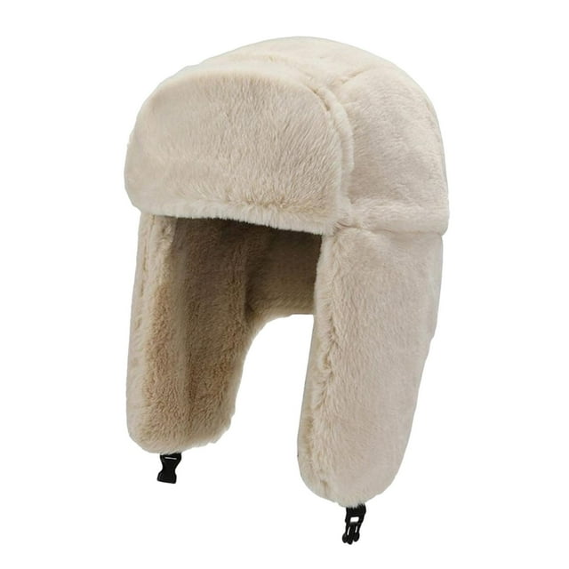 Sombrero de de invierno Sombreros de bombardero Orejeras Gorros de esquí engrosados Gorra Protección para los oídos Nieve Invierno Sombrero Beige Sunnimix Sombrero Lei Feng