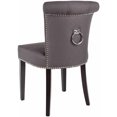 thumbnail image 5 of SAFAVIEH Sinclair Contemporary Glam Ring Chair w/ Silver Nail Heads, Charcoal/Espresso, 5 of 5