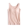 thumbnail image 4 of SNOWSONG Shelf Bra Tank Tops for Women Clearance! Women's Stretch Camisole with Chest Pad Vest Underwear, Camisoles with Built in Bra, Plus Size Camisoles, Tank Tops for Women 2Pcs Vest Beige 4XL, 4 of 6