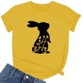 thumbnail image 4 of Icvfdpl Womens Summer Breathable Elastic Trendy T Shirts Easter Female Short Sleeve Crew Neck Rabbit Bunny Printed Tops Casual Slim Shirts Clothing Lightweight Cool Tshirt, 4 of 4