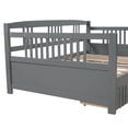 thumbnail image 6 of Full Size Daybed Frame with 2 Drawers, Wooden Sofa Bed for Bedroom Living Room, Wood Low Platform Bed with Storage Drawers, Dual-use Bedroom Furniture, No Box Spring Needed, Gray, 6 of 7