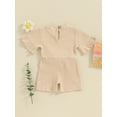 thumbnail image 3 of Bagilaanoe Toddler Baby Girl Summer Jumpsuit Shorts Short Sleeve Bodysuit 6M 12M 24M 3T 4T Kids Casual One Piece Romper, 3 of 8