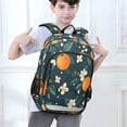 thumbnail image 6 of FORMRS Unisex School Backpack 17" Student Travel Bag with Laptop Compartment, Green Floral Oranges, 6 of 7