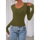 thumbnail image 3 of Remera PRETTYGARDEN 2025 Manga Larga Ajustada Crop Top Verde Militar Talle S, 3 of 8