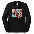 thumbnail image 2 of Wild Bobby Beauty From Ashes Groovy Font With Stars Vintage Men Long Sleeve Shirt, Black, Small, 2 of 6