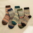 thumbnail image 7 of KRONDO 5PCS Men Thick Socks Ethnic Retro High Quality Winter Warm Breathable Sock, 7 of 7