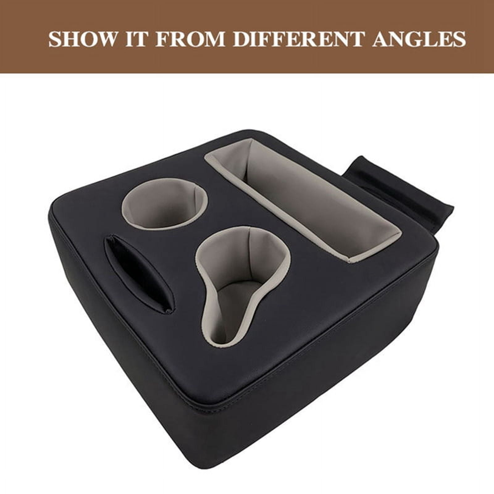 2X Backseat Cup Holder for Car, PU Cup Holder for Couch Sofa Bed, Car Cup Holder for Back Seat Tray Organizer