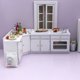 thumbnail image 2 of Set de cocina en miniatura blanco a escala 1:12 hecho a mano en madera, 2 of 2