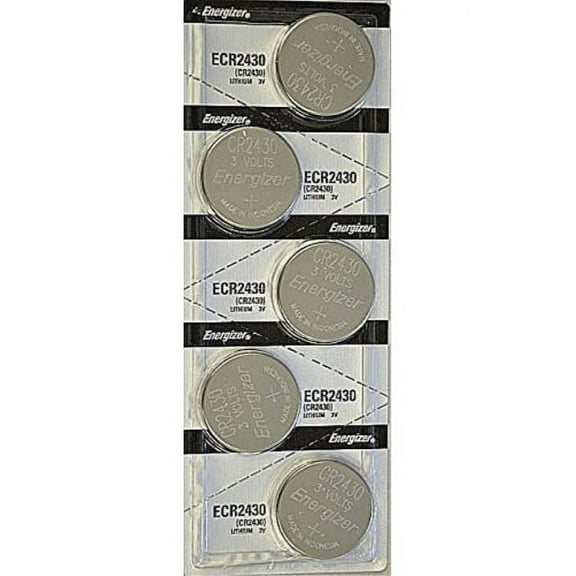 5x energizer cr2430 (ecr2430bp) lithium coin 3v button cell battery