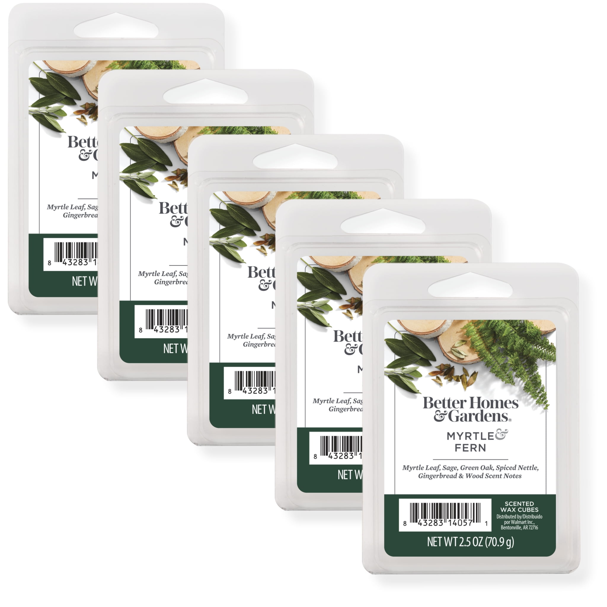 Myrtle & Fern Scented Wax Melts, Better Homes & Gardens, 2.5 oz (5-Pack)