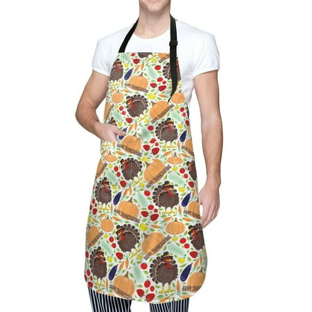 

Kdxio Thanksgiving Apron with Pockets Adjustable Kitchen Aprons for Men Women Waterproof Aprons for Cooking Drawing Crafting Baking Household Cleaning