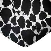 SheetWorld Fitted 100% Cotton Percale Play Yard Sheet Fits BabyBjorn Travel Crib Light 24 x 42, Black Cow
