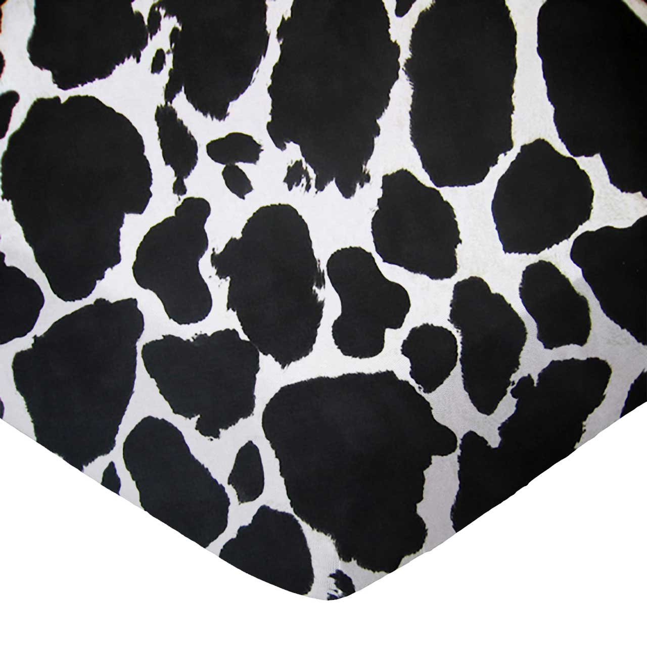SheetWorld Fitted 100% Cotton Percale Play Yard Sheet Fits BabyBjorn Travel Crib Light 24 x 42, Black Cow