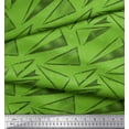 thumbnail image 2 of Soimoi Green Georgette Viscose Fabric Triangle Geometric Decor Fabric Printed Yard 42 Inch Wide, 2 of 3
