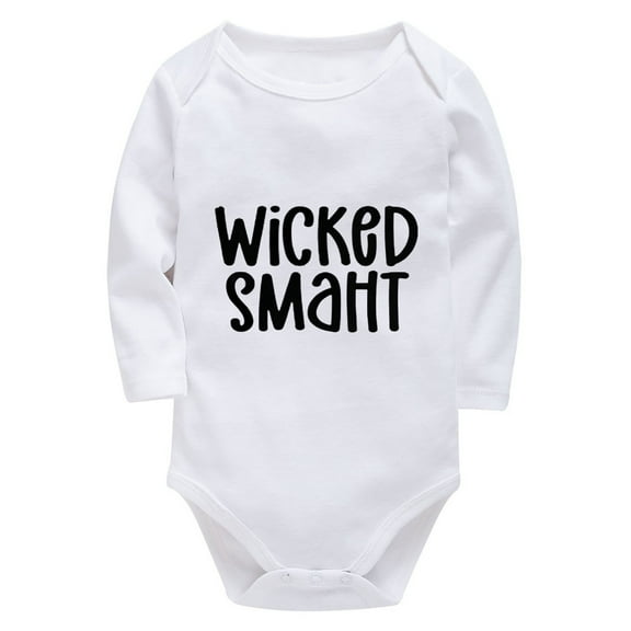 Wicked Smaht Infant Outfit Long Sleeve Coming Home Outfits White Boy Going Home Outfit Newborn