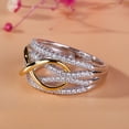 thumbnail image 4 of Sonducket Anillo de mujer elegante cristal cruzado decorativo mano joyería chapado vacaciones aniversario decoración colgante colgante Ropa, zapatos y accesorios Miscelánea Talla 6 Sonducket AP015524-02, 4 of 6