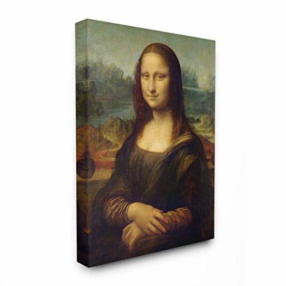 The Stupell Home Decor Collection ffa-101_cn_36x48 Da Vinci Mona Lisa Renaissance Painting Canvas Wall Art, 36 x 48