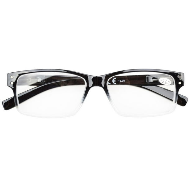 Eyekepper Spring Hinges Vintage Reading Glasses Men Readers Blackclear