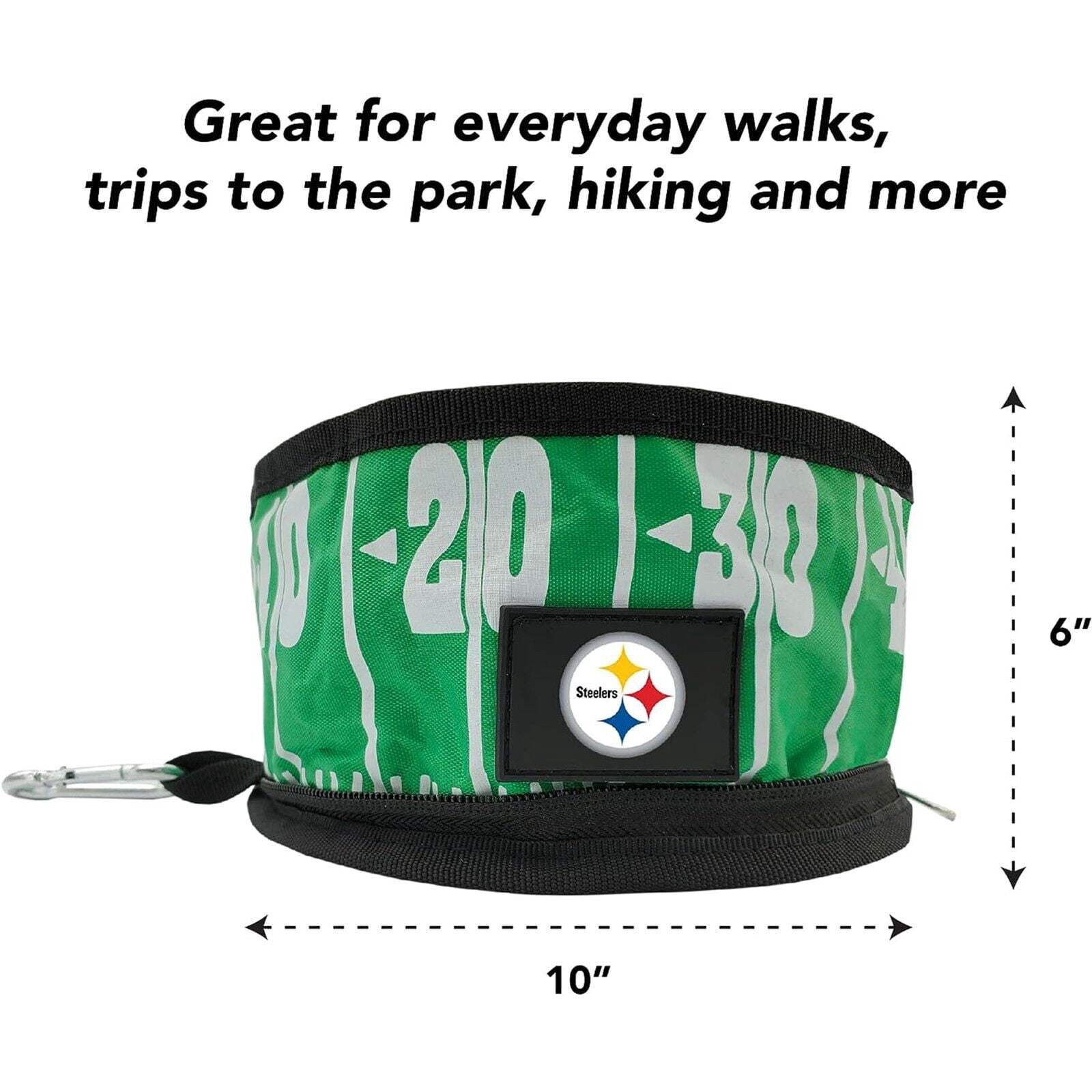 Pets First NFL Pittsburgh Steelers Collapsible Dog Travel Bowl, Food and Water Bowl for Dogs, Best Portable & Lightweight Leak-Proof Dog Bowl for Travel