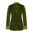 thumbnail image 6 of LEKODE Women's Vintage Embroidered Velvet Blazer Jacket Long Sleeve Open Front Slim Fit Coat Trendy Victorian Steampunk Coat Blackish Green S, 6 of 9